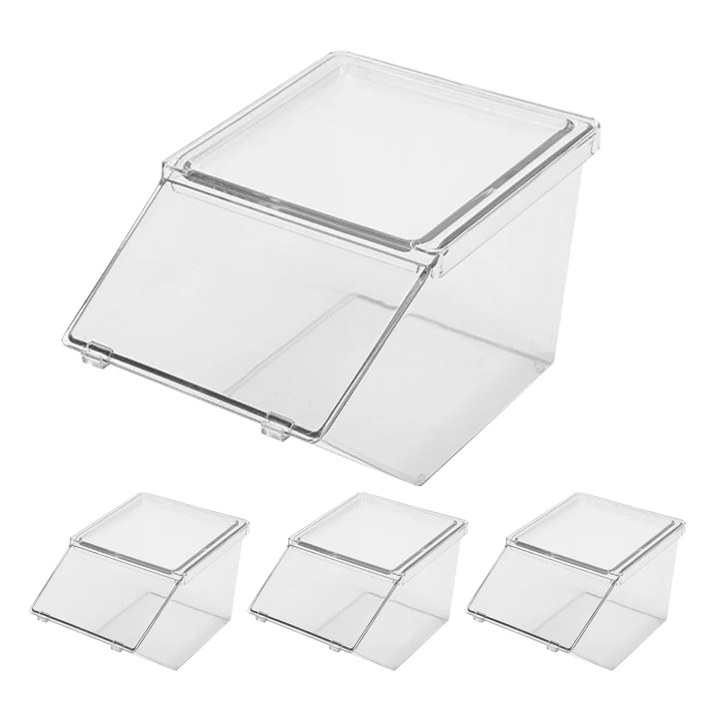 

4 Pcs Tea Bag Organizer Holder Cup Sugar Stand Acrylic Coffee Station Seasoning Packet Office Beans