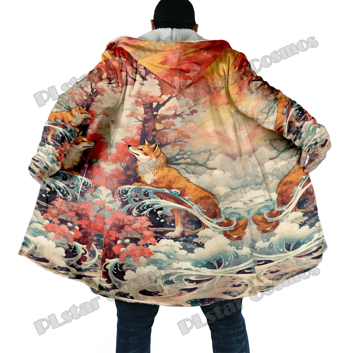 Winter Fashion Men cloak Animal Unicorn And Elk 3D All Over Printed Thick Fleece Hooded Cloak Unisex Casual Warm Cape Coat DP38