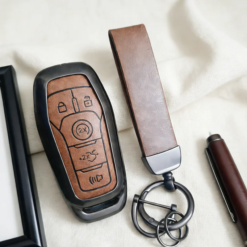 

Zinc Alloy for Ford Fusion F-150 Edge Explorer Mustang Lincoln MKC Platinum 2016 F150 Lariat Smart Remote Car Key Case Cover Fob