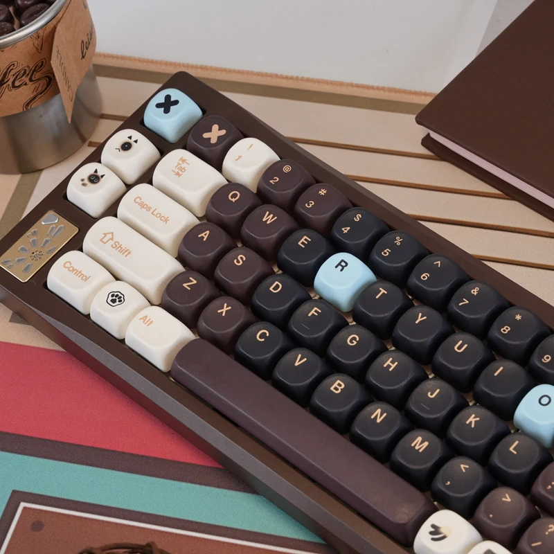 

MOA Profile Kawaii Keycap Brown Sugar 5 Side Dye Sublimation PBT Keycaps 130 Keys for Cherry Gateron MX Switches Gaming Keyboard