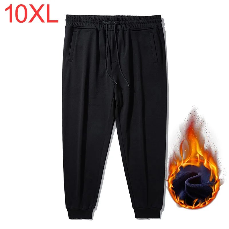 Oversize 175kg Men's Casual  Plus velvet Thick Pants Special Body Large-size Footwear Pants Plus size 10XL 9XL Men's