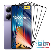 4-1Pcs Tempered Glass For Xiaomi Poco M6 M5 M4 M3 M2 Pro 4G 5G Screen Protector for Xiaomi Poco M5s