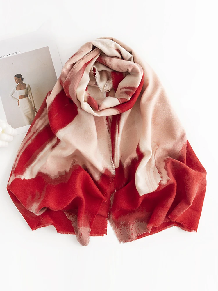 

New 2023 Knitted Imitation Cashmere Women Scarf Headscarf Winte Lady Print Scarve Pashmina Mujer Pareo Foulard Femme Wrap Shawl