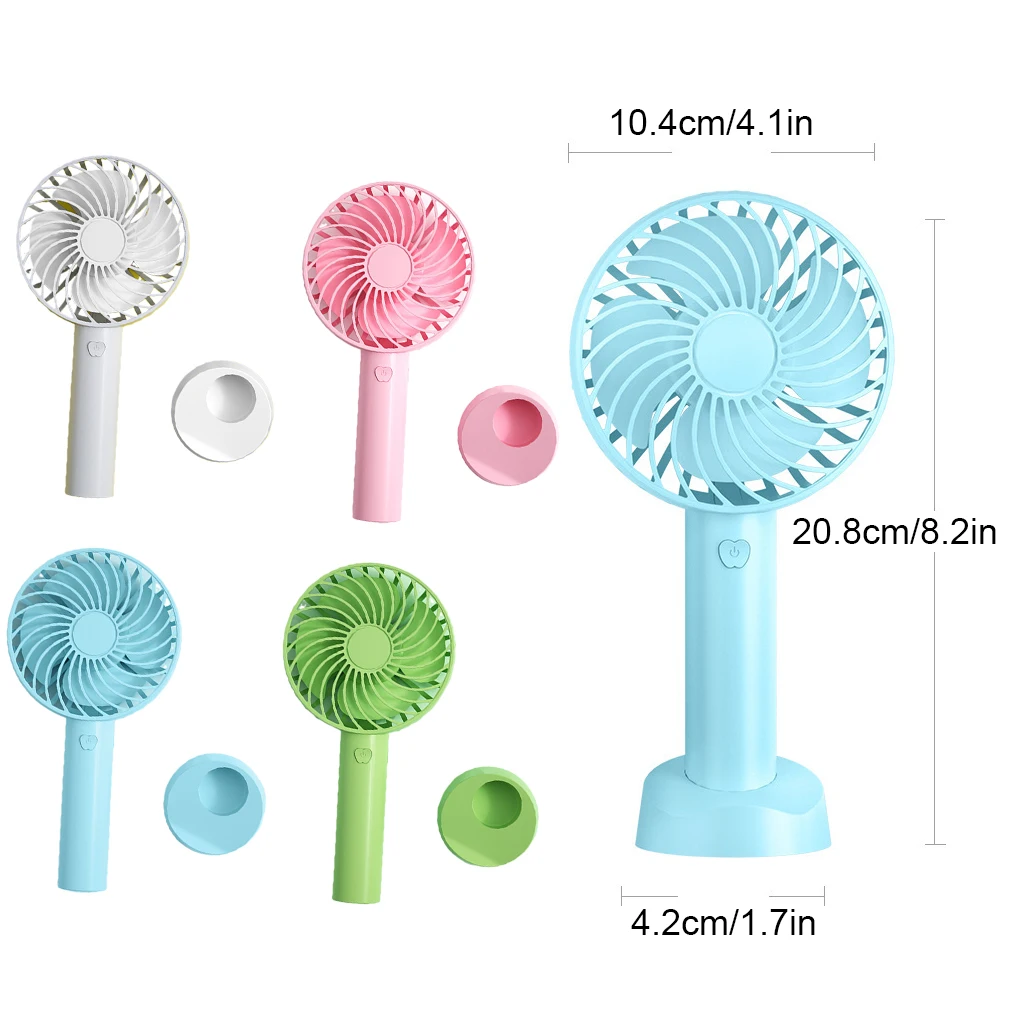 พัดลมมือถือขนาดเล็ก3สปีดไร้เสียงพร้อมที่จับถอดได้ฐานแบบเป็นที่ยึดเรียบ kipas angin Kecil ฤดูร้อน