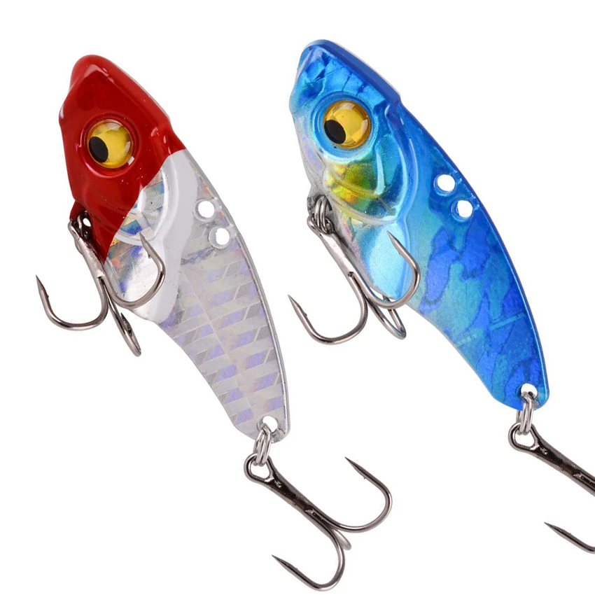 5PCS 3D Eyes Metal Vib Blade Fishing Lures 5/7/10/15g Sinking Vibration Baits Artificial Vibe for Bass Pike Perch Sea Fishing