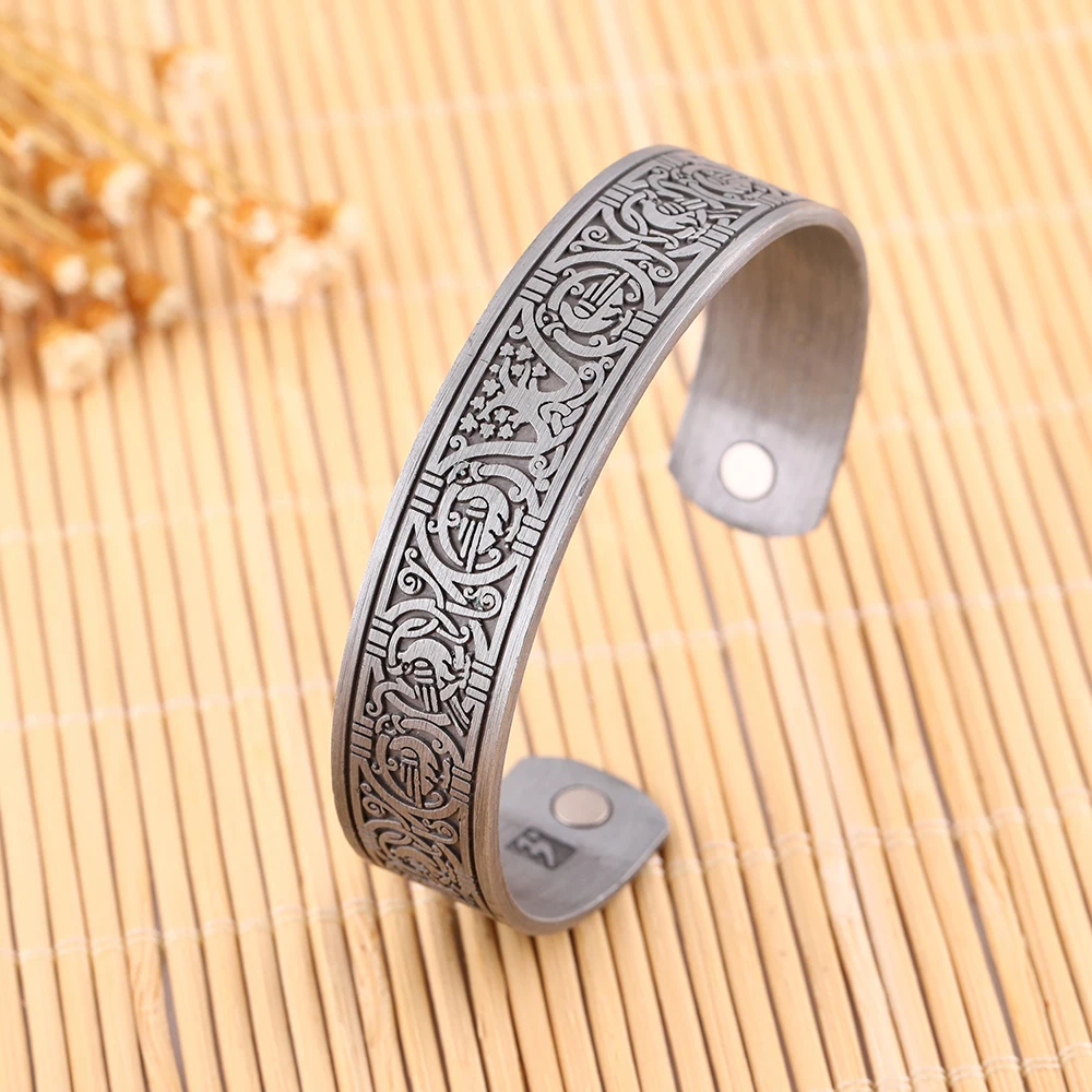 Dreamtimes Viking Talisman Gezondheid Armbanden Boom Van Leven Geluk Knoop Runen Trinity Verstelbare Magnetische Manchet Armbanden Voor Vrouwen Mannen