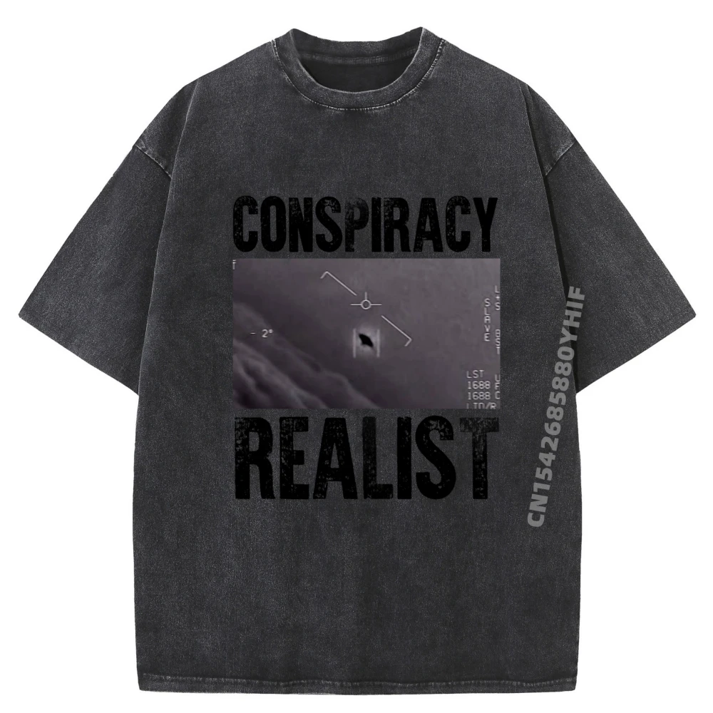 

Conspiracy Realist Shirt I Want To Believe Believer Designer Clothes Men's Clothing Large Size Washed Printed T-shirt