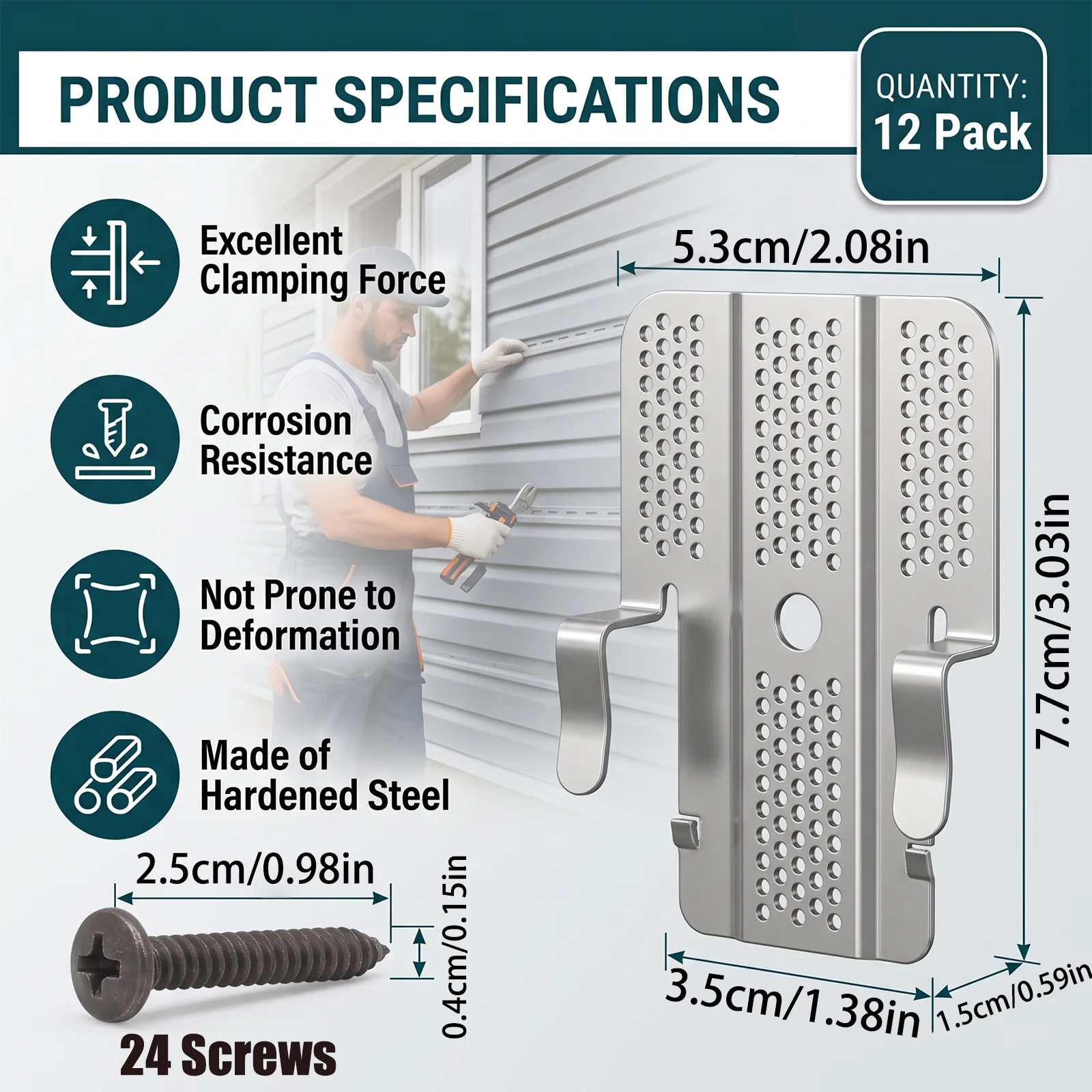 Steel Drywall Repair Clips 12-Packs / 6 Packs, Heavy Duty Wall Hole Patch Fastener Fix Tool Kit For 1/2 And 5/8 Inch Panels