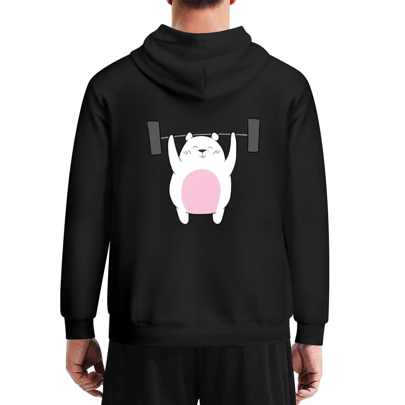 

Weightlifting - Polar Bear lifts weights Hoodie japanese style autumn new products men's autumn clothes men's hoodies