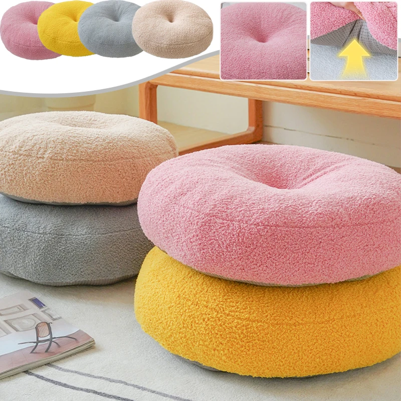 

New Solid Color Large Round Futon Cushion Pp Cotton Filling Soft Thicken Seat Cushion for Bedroom Bay Window Tatami Stool 방석 쿠션