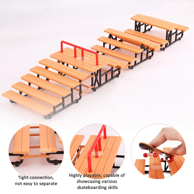 Skateboard da dito Parco TechToy per bambini Mini tastiera Skatepark Puntelli da allenamento Tavole da dito Giocattoli Rampa Set Kit Regalo per ragazzi ﻿