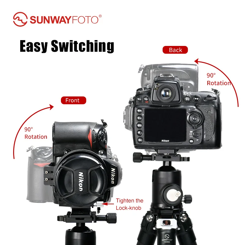 SUNWAYFOTO LS-75 LS-63 Ring Lens Support with Arca Swiss Plate Collar Mount