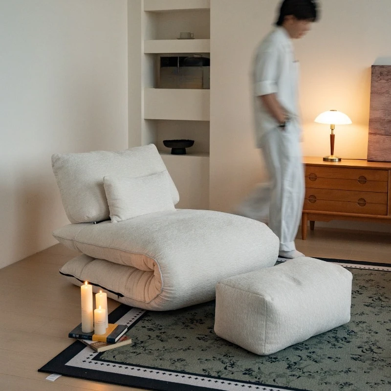 Sofa bed single sleepable and reclining small apartment removable, washable and folding