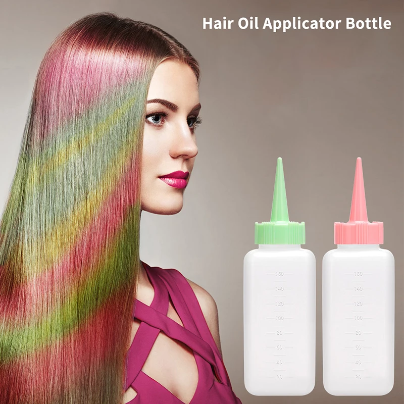 160/200ML Salon Hair Oil Applicator Bottle Professional Hairdressing Dyeing Comb Bottles Barbershop Hairdresser Supplies