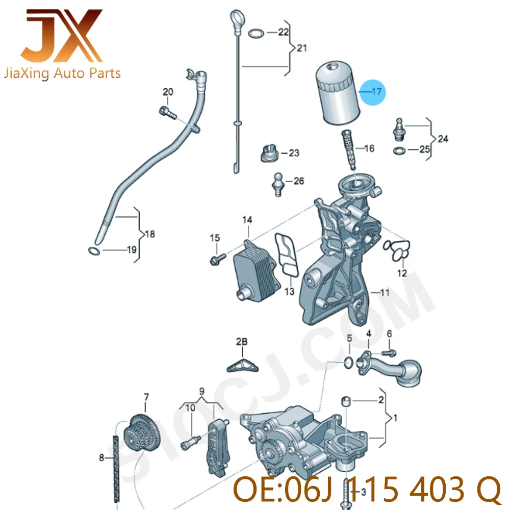 06 ي 115403 ج 06 ي 115403 ي 06ج 115403 Q فلتر زيت لشركة فولكس فاجن بيتل CC جيتا جولف باسات تيجوان أودي A4 A6 Q5 A3 TT 06J 115561 ب #5