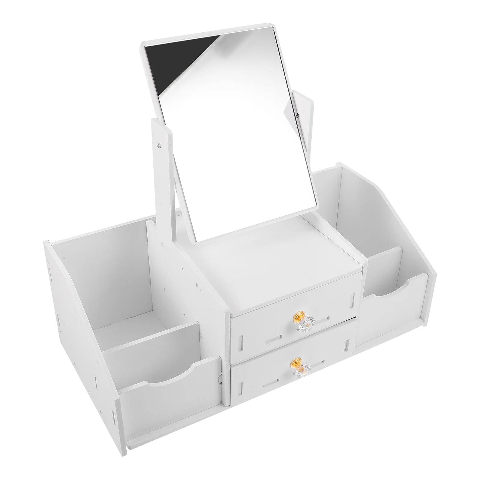 صندوق منظم مرآة المكياج متعدد الوظائف مكون من 3 أدراج لتخزين مستحضرات التجميل والمجوهرات والحمام المكتبي #5