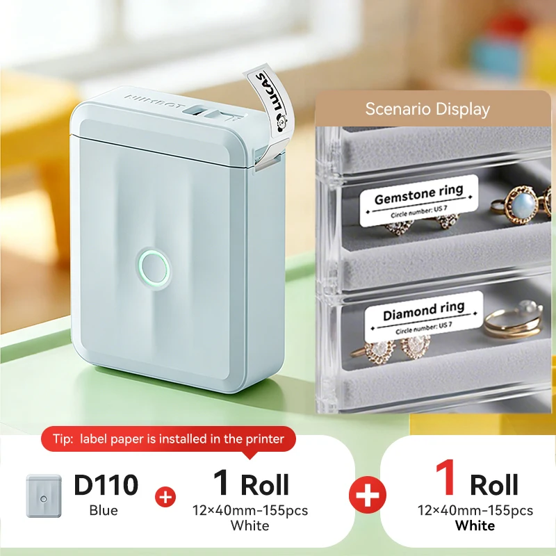 NIIMBOT D110 Mini draagbare thermische labelprinter Smart Label Maker Zelfklevende fotoprinter voor Office Home Kitchen School Cable