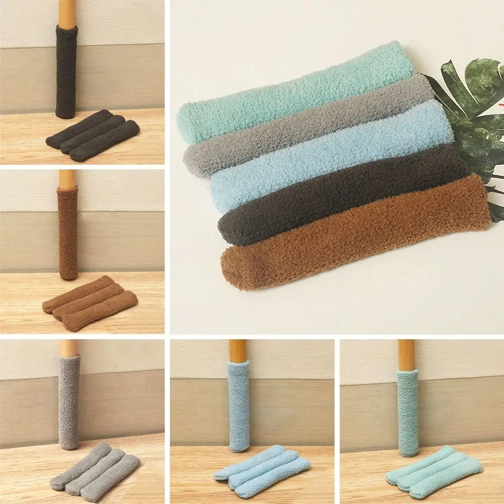 4Pcs/set Floor Protector Chair Leg Sock Cute Anti-Noise Elastic Table Foot Cover Knitting Non-Slip Protective Case image 4