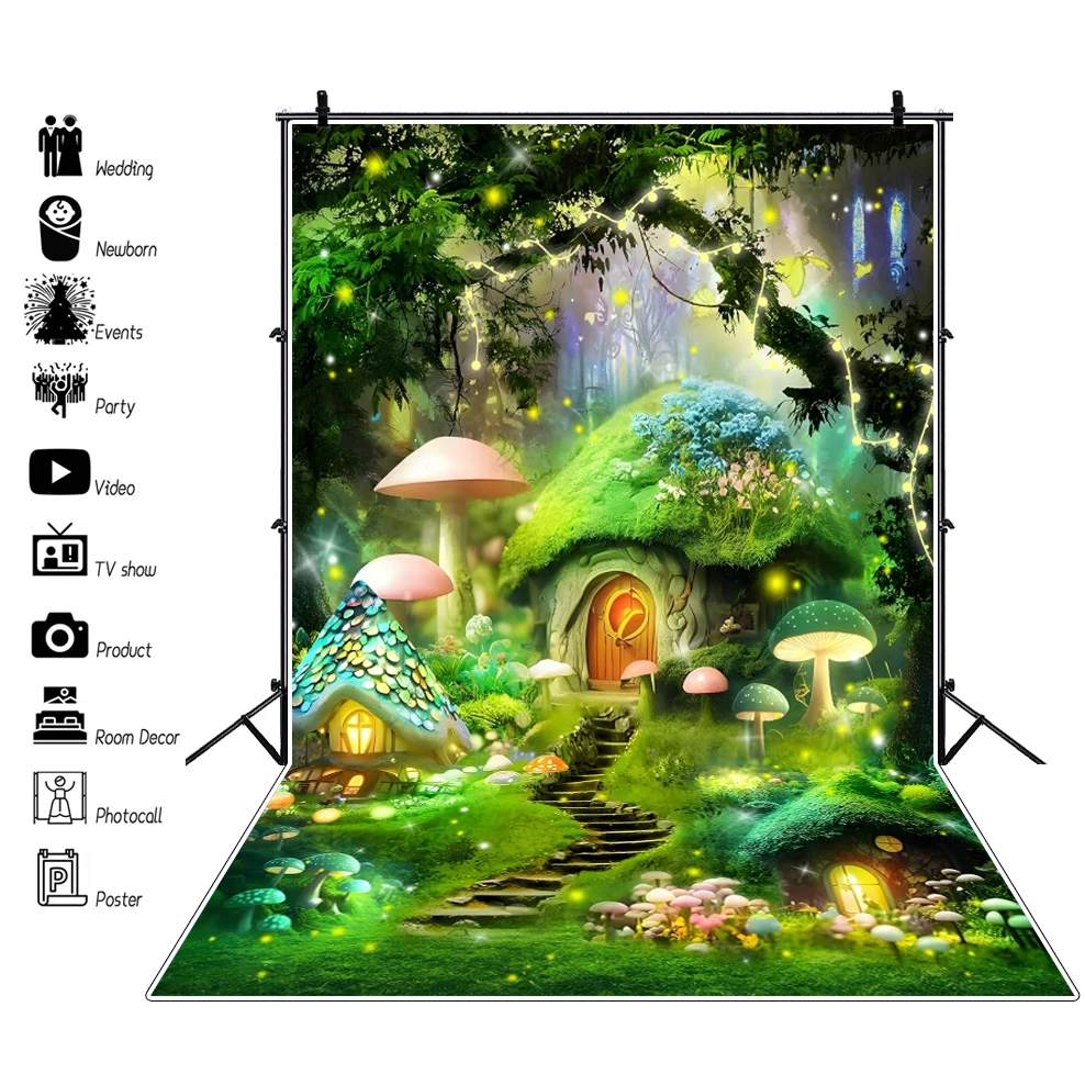 خلفية تصوير فطر العجائب ، استحمام الطفل ، صورة حفلة عيد ميلاد أول صبي وفتاة ، خلفيات فوتوغرافية