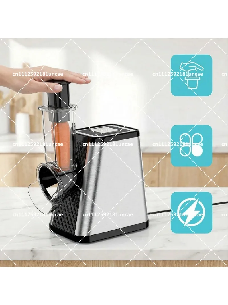 5-in-1 Electric Vegetable Chopper with Shredding, Slicing, Grinding & Multi-Hole Cutting