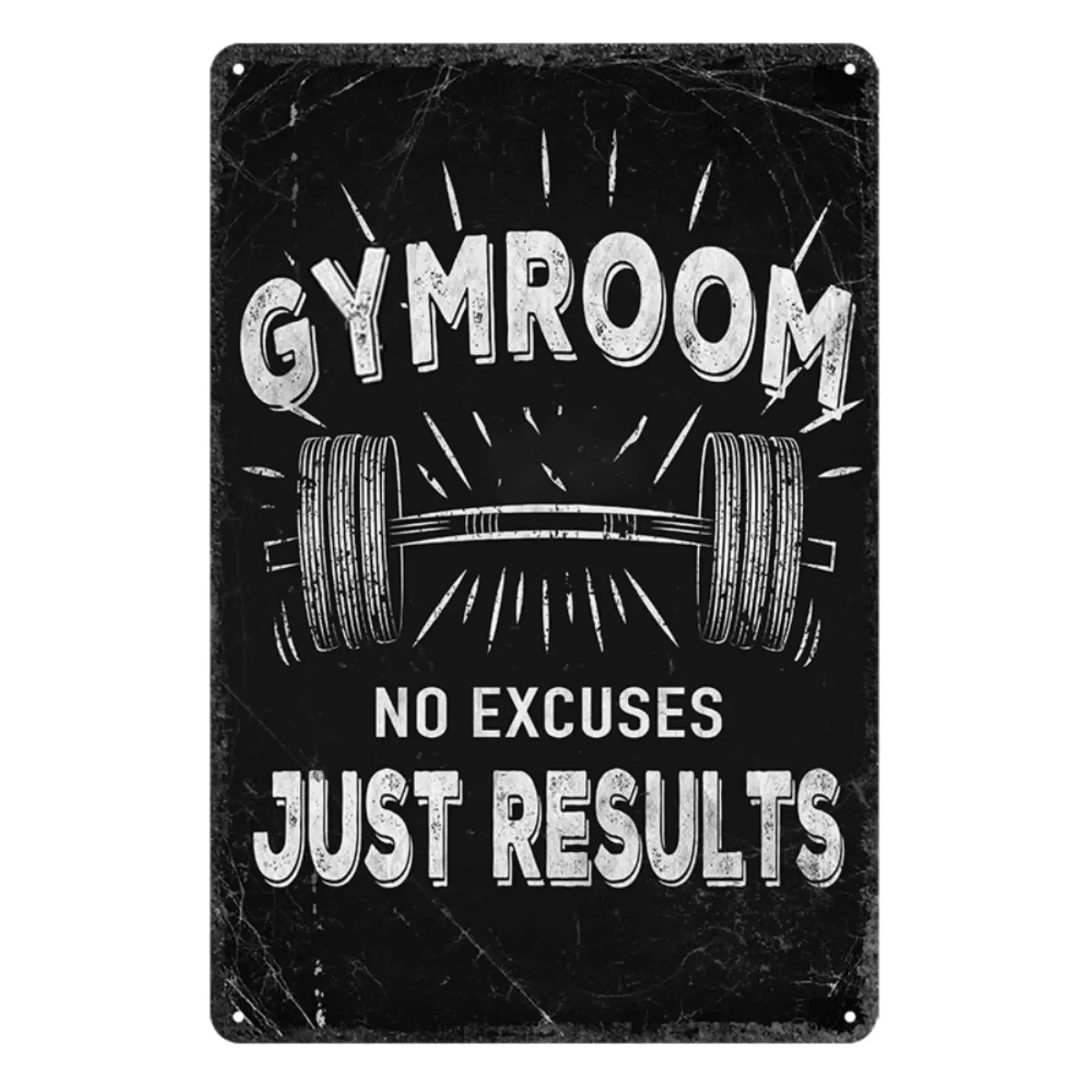 Gym Room Metal Tin Sign Motivational Gym Posters Gym Room No Excuses Just Results Signs Gym Posters For Home Gym Funny Vint sign