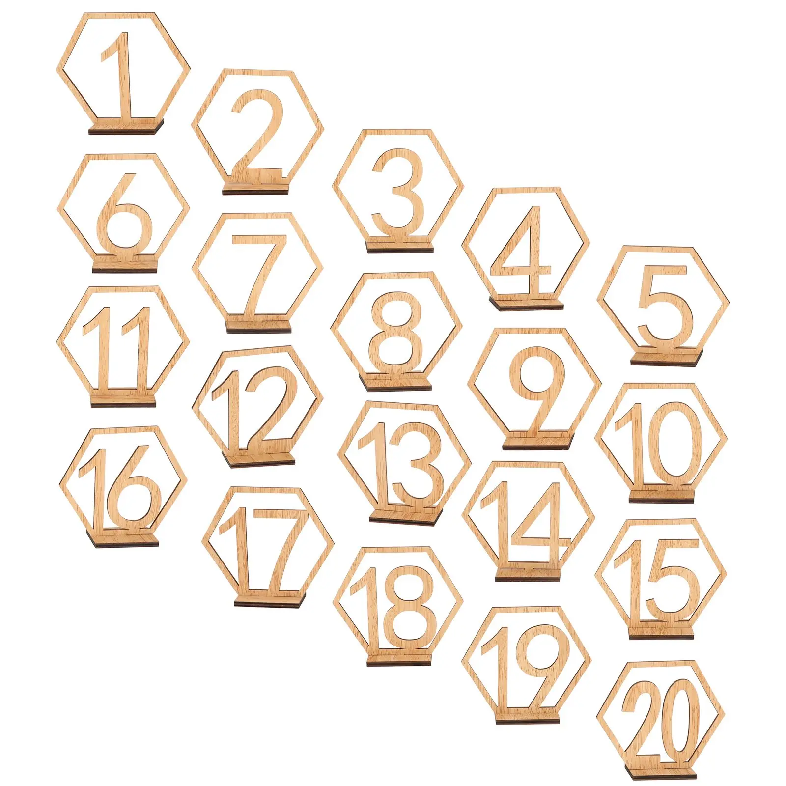 

20 Pcs Table Numbers For Wedding Seat Signs Hollow Hexagon Table Numbers for Wedding Banquet Reusable