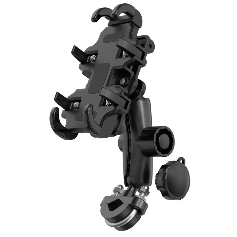 Motorcycle Phone Holder Bicycle Handlebar 360° Rotating Mobile Stand Rearview Mirror Mount GPS E-Bike Aluminum Cell Phone Holder