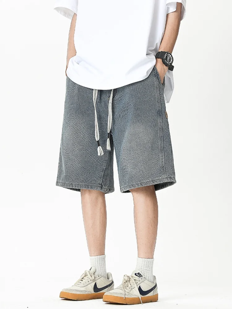 

Summer Thin New Loose Straight Casual Jeans orts for Men mid Waist Comfortable Breathable Faionable Wear Resistant