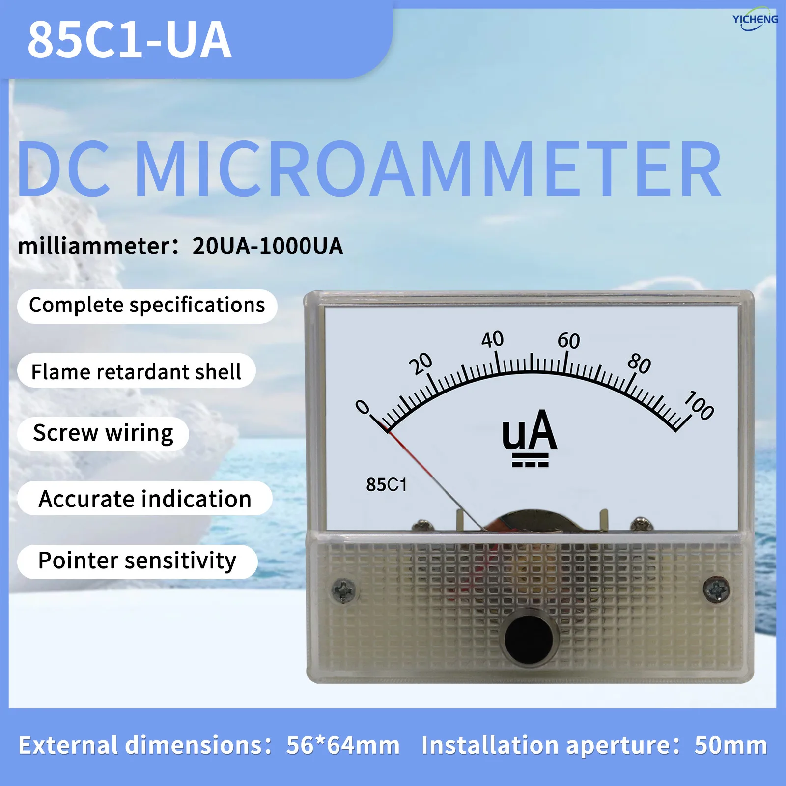 1Pcs DC Microampere meter 85C1 Pointer Type.Mechanical Meter.current Measurement 20uA~1000uA for Accurate Current Reading
