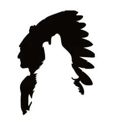Decal American Indian and Wolf Car Sticker Waterproof Auto  To Cover Scratches Sunscreen  PVC.
