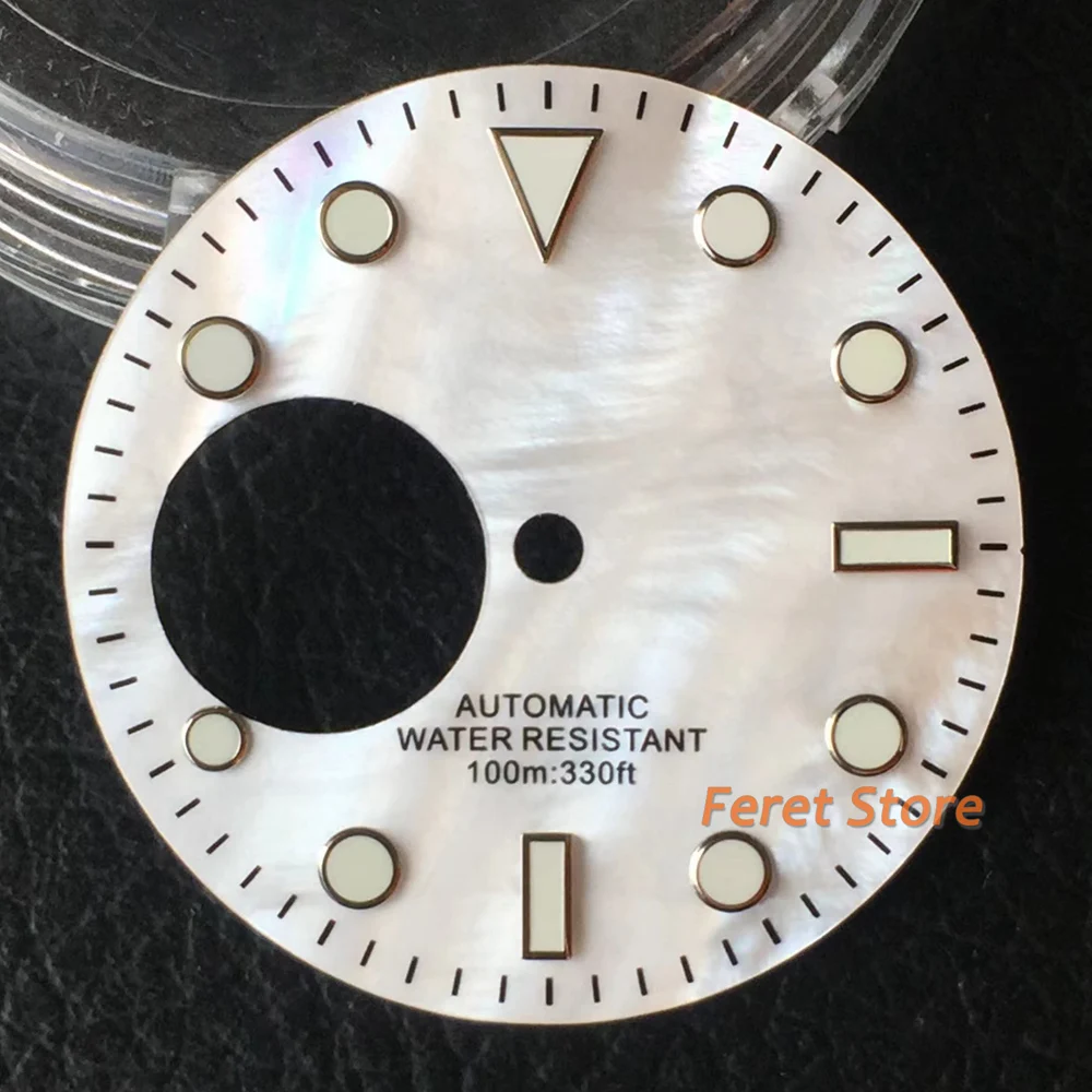 BLIGER New 29MM Dial Black Orange White Green Shell pattern Luminous watch dial NH38 Hollow Watch Dial fit NH38A Watch Parts
