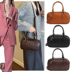 Women Leather Shoulder Bag Versatile PU Crossbody Bag Casual Satchel Sling Bag Top Handle Bag Shopper Bag