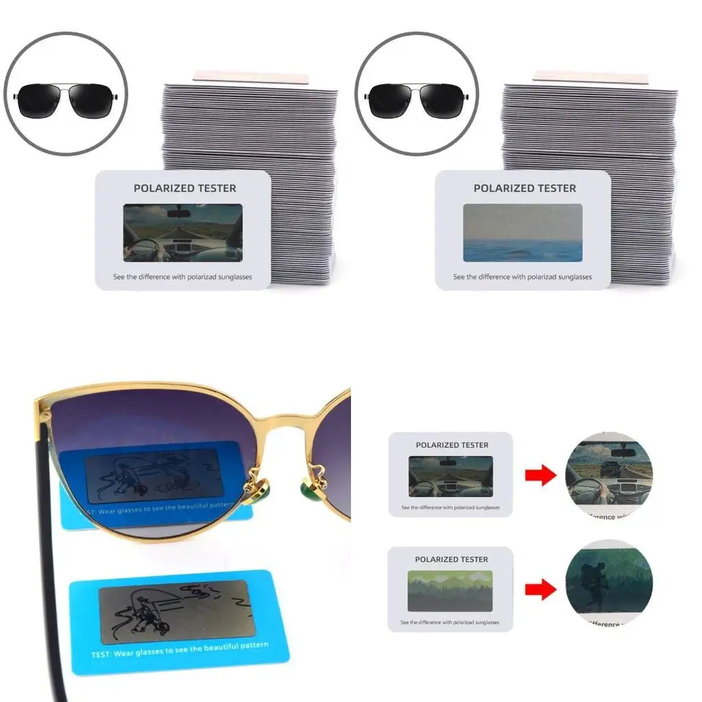 

652F Big Polarized Sunglasses Test Card Check Glasses Polarized Glasses Paper