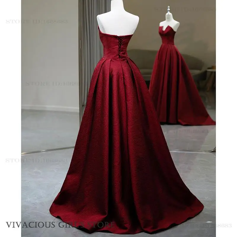 Vestido de festa de noite de cetim francês vestido de festa de casamento de noiva chinesa torrada roupas sexy sem alças traje de desempenho de coro