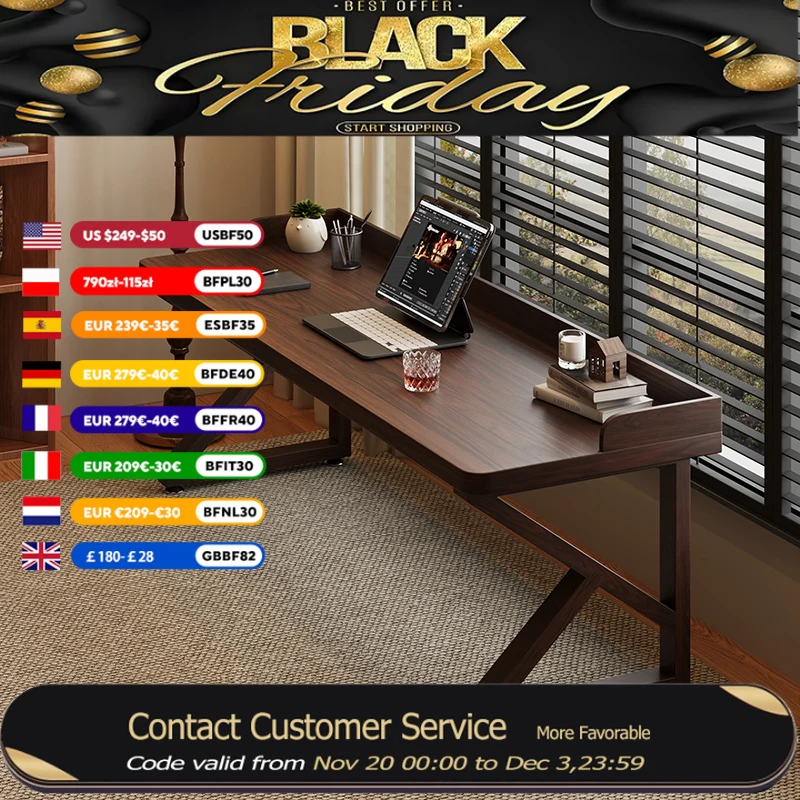 Elegant Luxury Computer Desks Wood Rectangular Executive Reading Gaming Desk Study Bedroom Mesa Ordenador Office Furniture