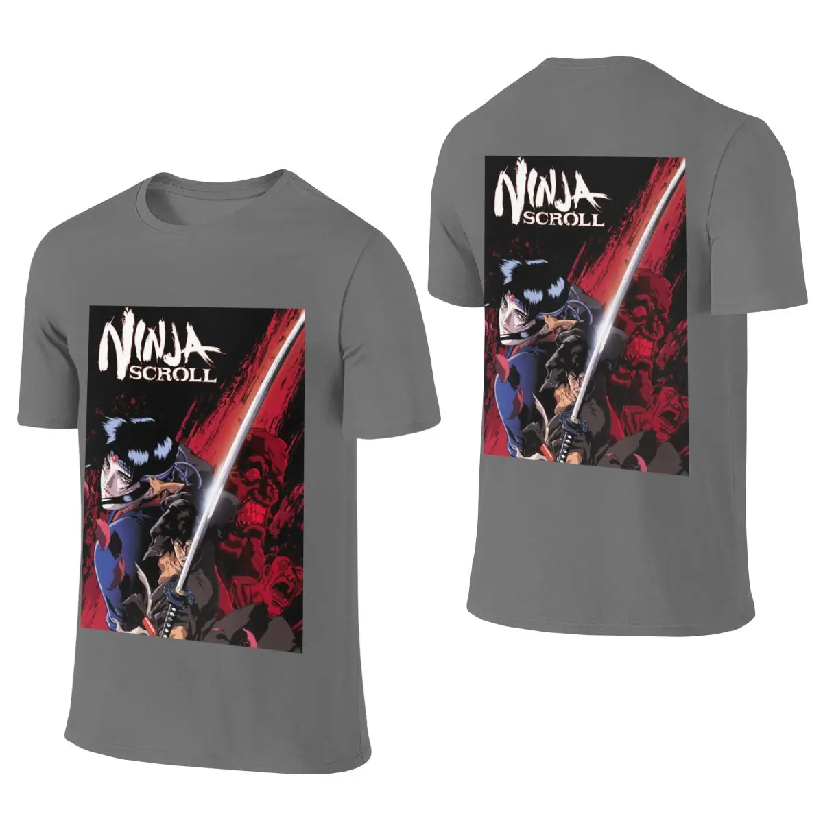 Ninja Scroll Slim Fit Reversible T-shirt Sports Street Atmosphere Women's T-shirts