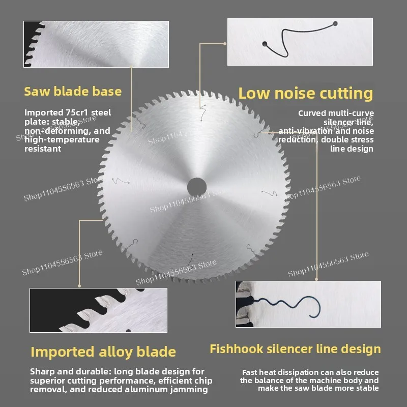 Ultra-thin aluminum alloy saw blade 10 inch 120 teeth 255/305/355/405/450 disc saw blade for cutting aluminum