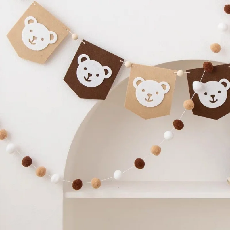 

Bear Pull Flag Children's Birthday Weekend Decoration Scene Children's Birthday Weekend Party Decoration Banner