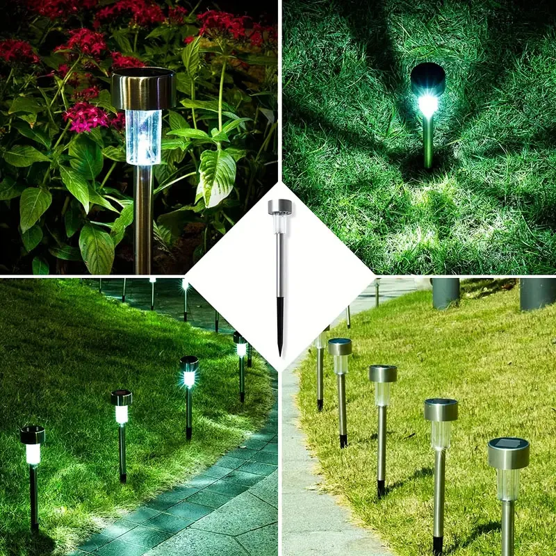 Luci solari per esterni lampada da giardino a energia solare impermeabile percorso paesaggistico OutdoorYard cortile prato natale Patio decorativo