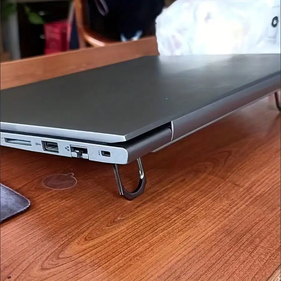 

2-Pcs Invisible Laptop Stands, Metal Risers For Better Posture & Cooling, Ultra-Portable Foldable, Upgraded Desk Setup ﻿