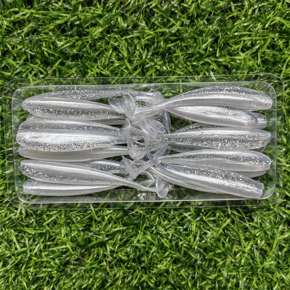 Mukun 20pcs 5cm/5,5 cm/6cm/6,5 cm/7cm t Schwanz Wrom Angeln lockt Weich köder Kunst köder Tackle Jerkbaits Hecht Bass – Detail 13