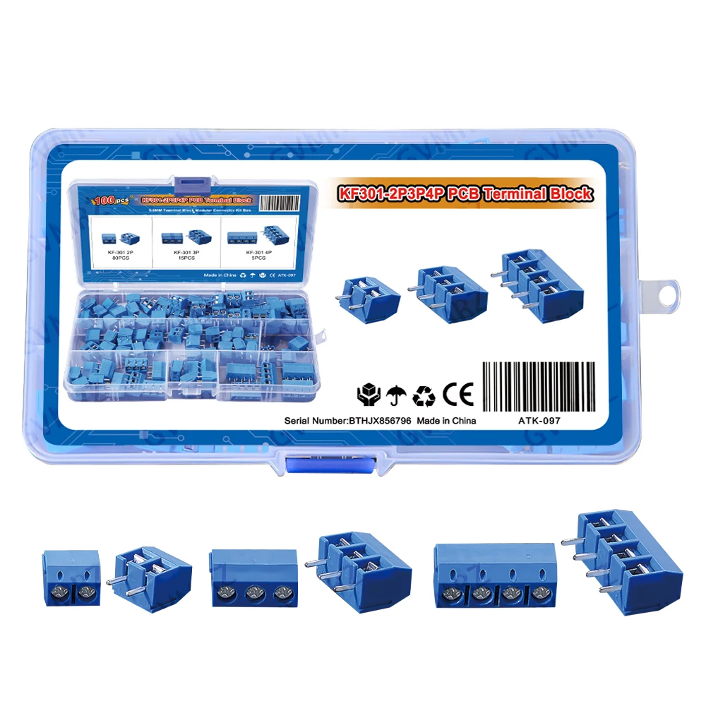 100-pecas-conector-de-bloco-de-terminais-de-parafuso-para-pcb-kf-301-2p-3p-4p-passo-50mm-kit-de-conectores-empilhaveis-2p-3p-4p-caixa-kf301-2-azul-kf301-2p-kf