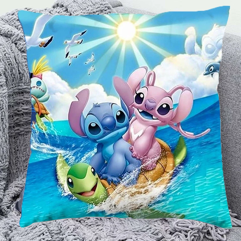 Disney Stitch Kissen Slip niedlichen Cartoon Bilder Sofa Auto Kissen bezug geeignet für Schlafsäle Schlafzimmer Wohnkultur