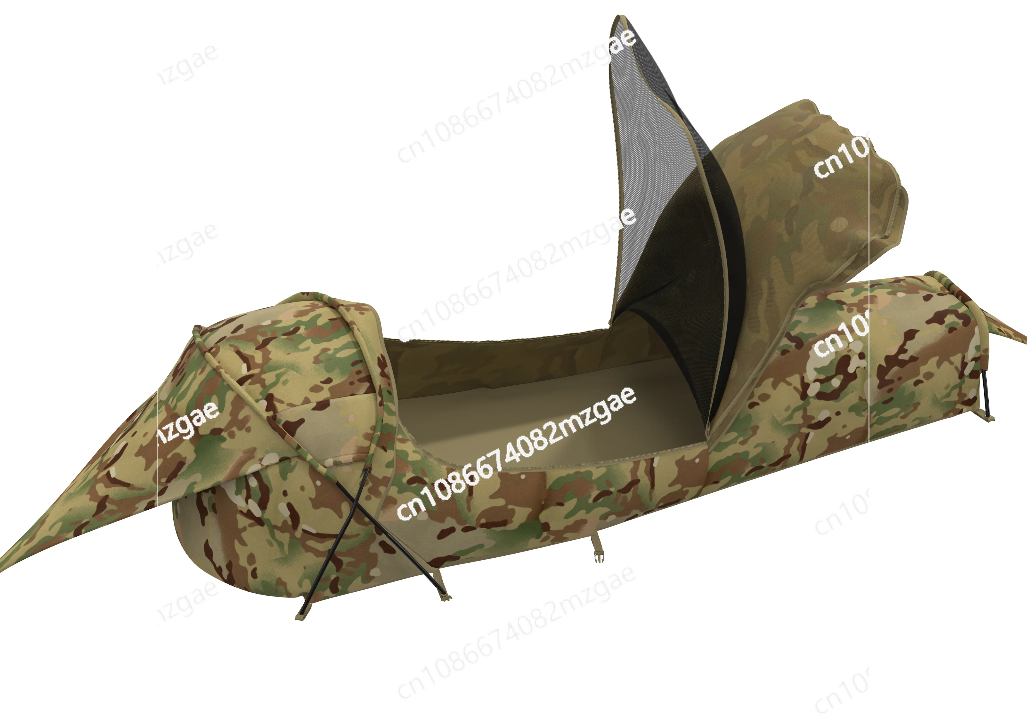 

MT Military Hideaway Bivy Cover Stealth Compact Single-Pole Hooped Tent for Modular Sleeping Bag with Mosquito Net Mesh