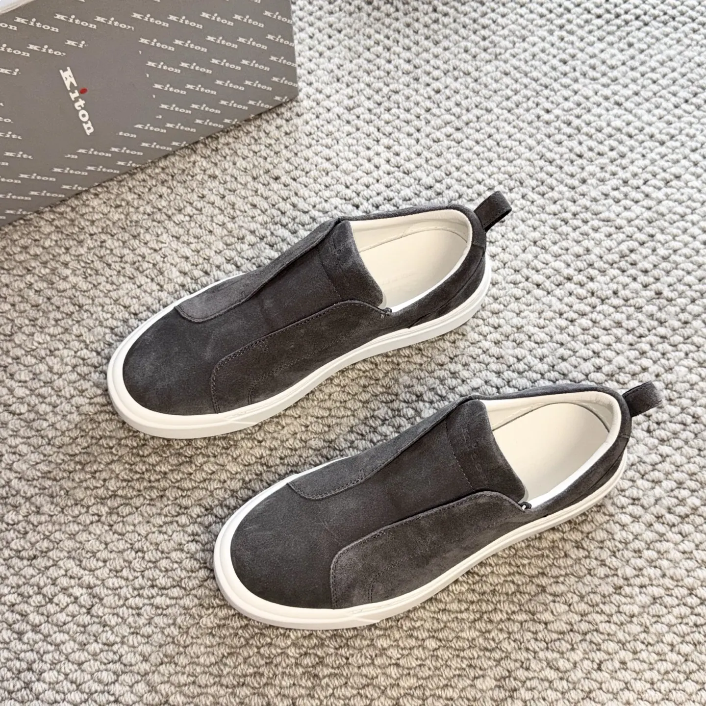 Kiton Italian old money men's anti-velvet calfskin sneakers