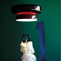 LED Dining Room Colored Glass Pendant Light Simple Modern Bedroom Ceiling Hanging Lamps Nordic Annular Chandeliers Lamps