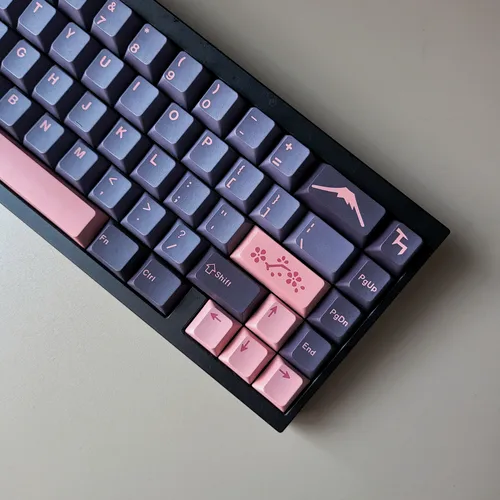 Imagen 2 del producto NightSakura Cherry PBT Keycaps español francés alemán coreano inglés árabe ruso para Mx Switch Teclado mecánico Gaming ISO