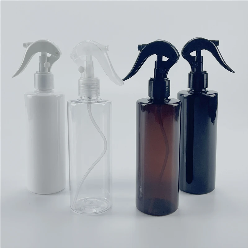 300ML X 20 White Black Plastic Bottle With Trigger Spray Pump Cosmetic Container With Fine Mist Sprayer Hairdressing Tool Bottle