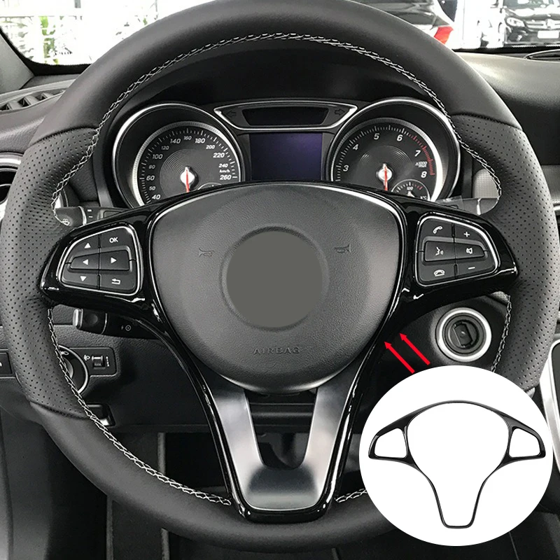 

For Mercedes Benz A B C E GLA CLA GLC GLS GLE V Class W246 W205 C117 X253 W447 Car Steering Wheel Button Cover Trim Accessories