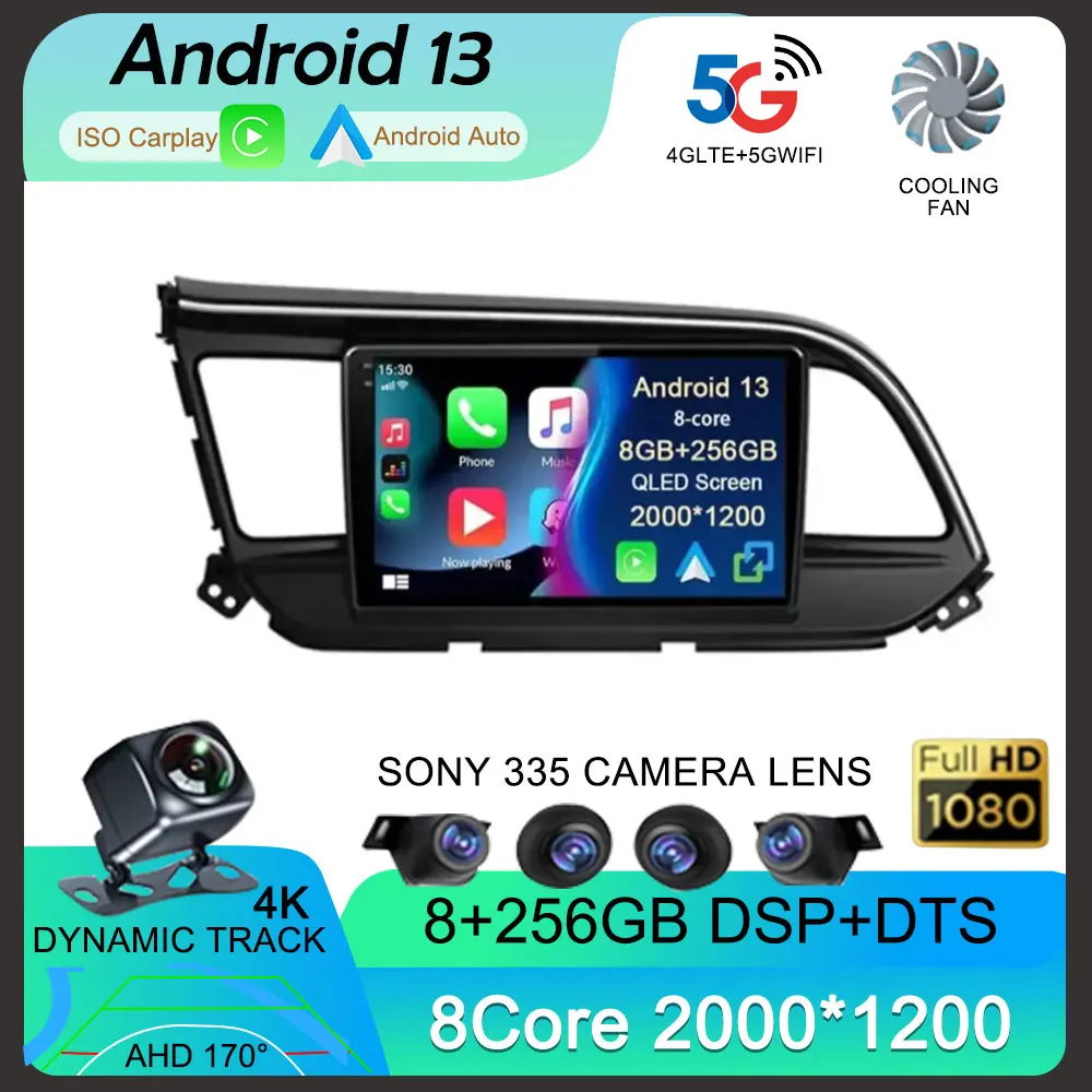 

Android 13 Carplay Auto WIFI+4G For Hyundai Elantra 6 2018 2019 2020 Car Radio GPS Stereo Multimedia Video Player 2din Head Unit